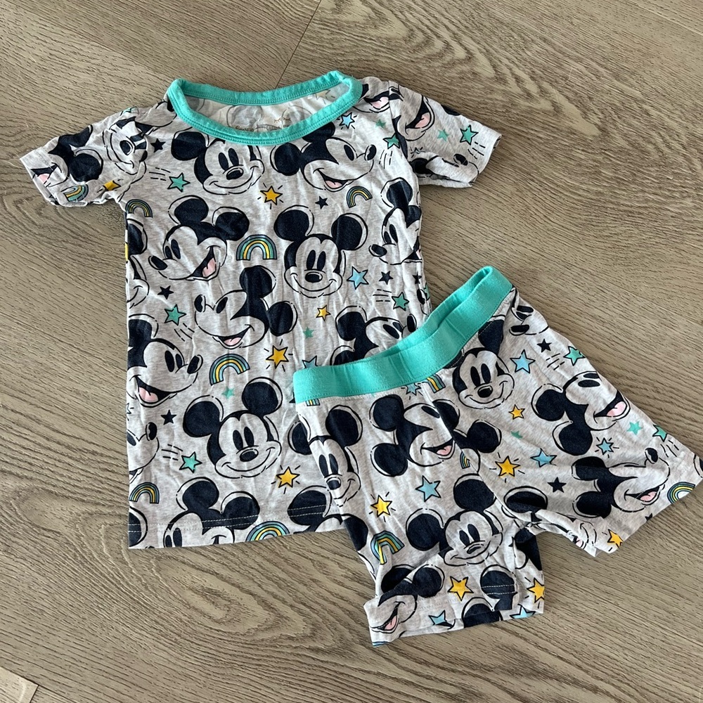 Little sleepies Mickey forever 2 piece short sleeve pjs